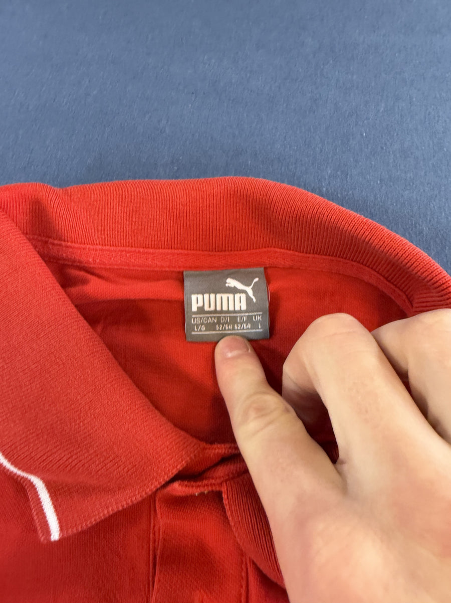Rood Puma polo heren, maat L (piquéshirt / poloshirt met korte mouw)