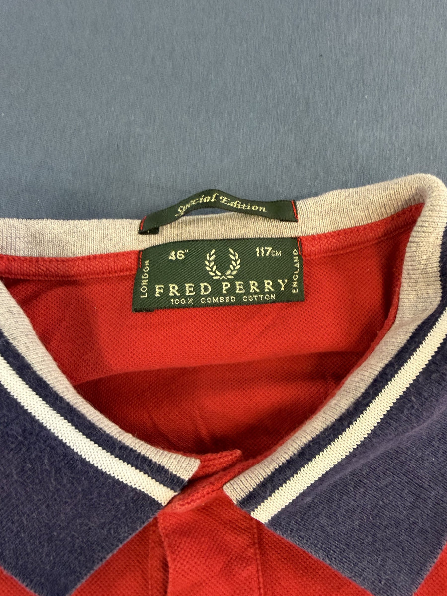 Rode Fred Perry polo maat M (piqué shirt, Special Edition)
