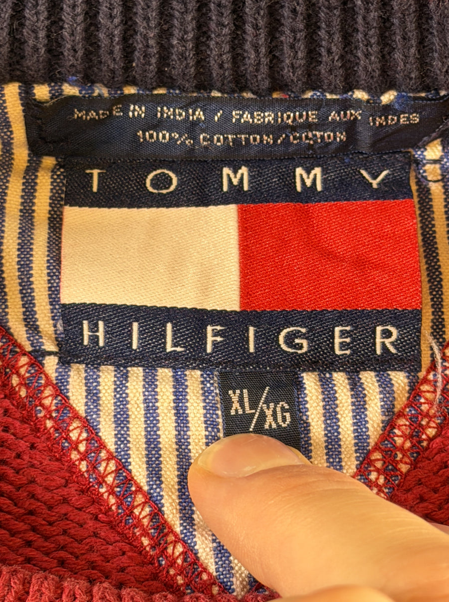 Rood Tommy Hilfiger sweater (trui / sweatshirt), maat XL, 100% katoen