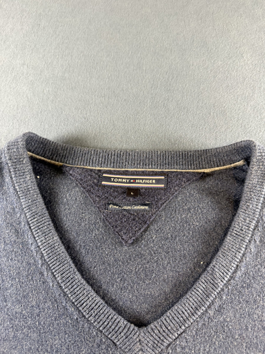 Blauwe trui van Tommy Hilfiger (gebreide pullover / sweater), maat L