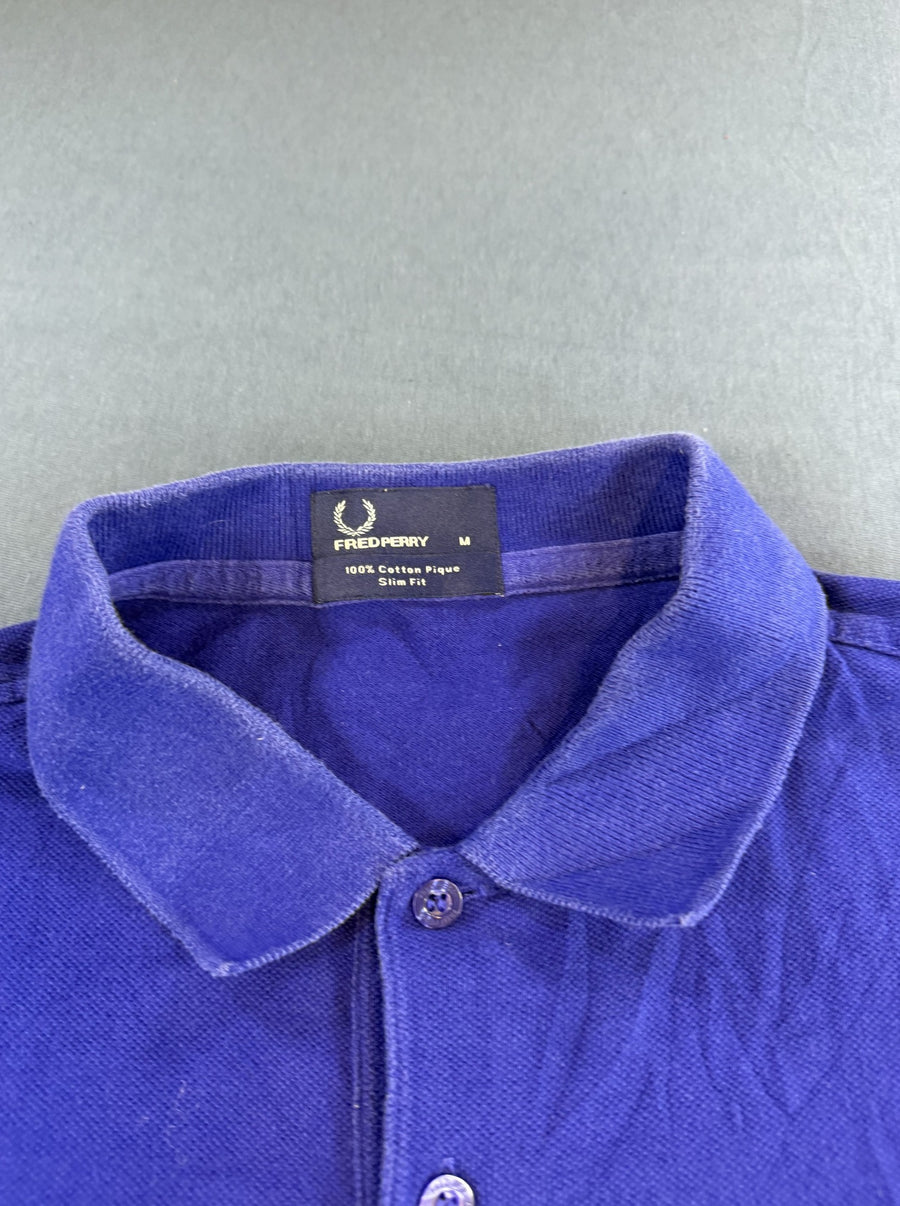 Blauw gestreept Fred Perry polo maat M (poloshirt)