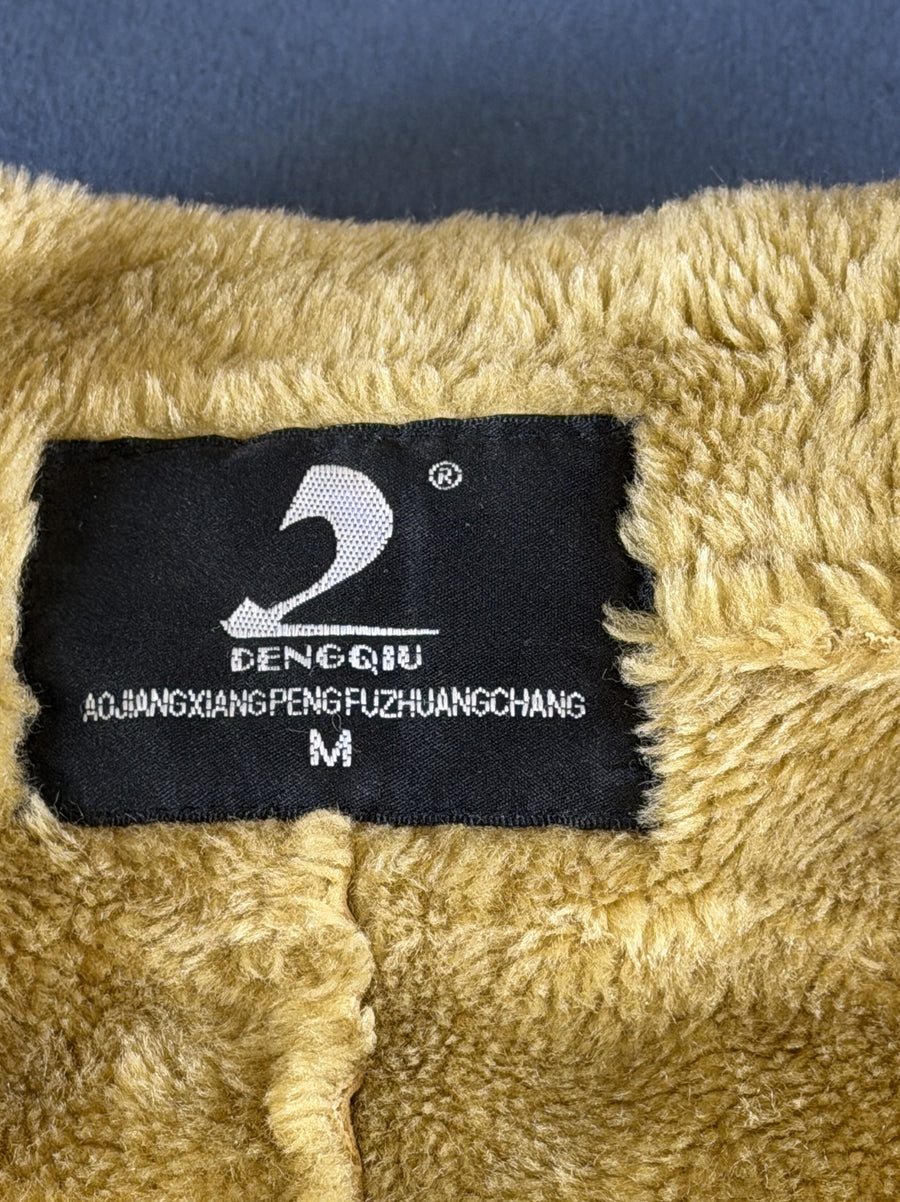 Beige lammy coat maat M (Afghaanse jas / shearling-jas), Vintage Dressing