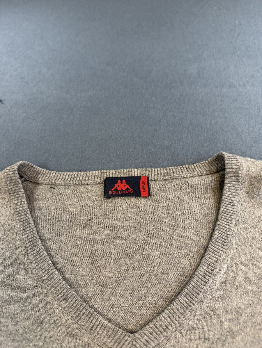 Grijs Robe di Kappa trui van kasjmier/katoen, maat L (fijngebreide pullover / sweater)