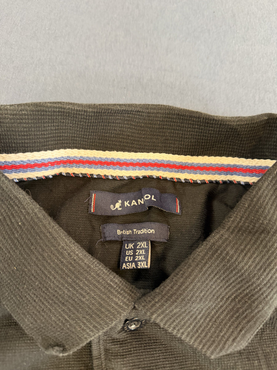 Zwarte Kangol poloshirt (piqué polo) maat XXL - British Tradition lijn