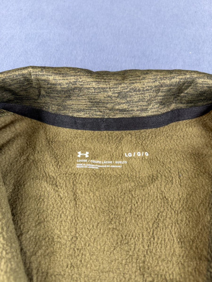 Groen fleecevest van Under Armour (quarter zip sporttrui), maat L - relaxed fit