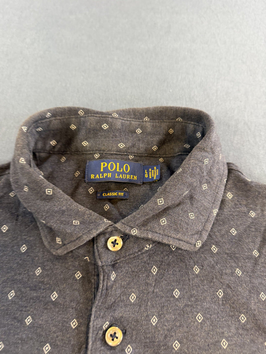 Grijze Polo Ralph Lauren poloshirt (polo / pique shirt) maat L met foulardprint