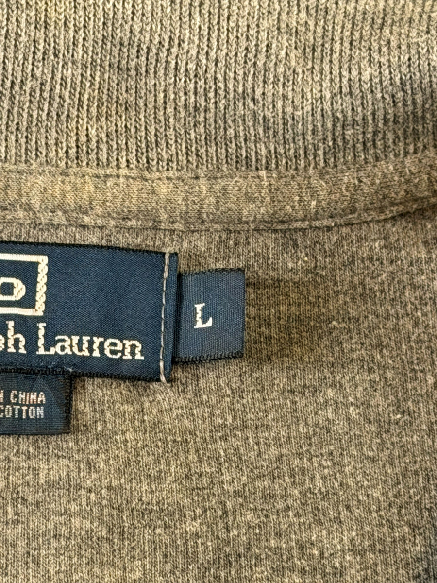 Polo Ralph Lauren trui grijs heren maat L katoen sweater sweatshirt pullover hoodie