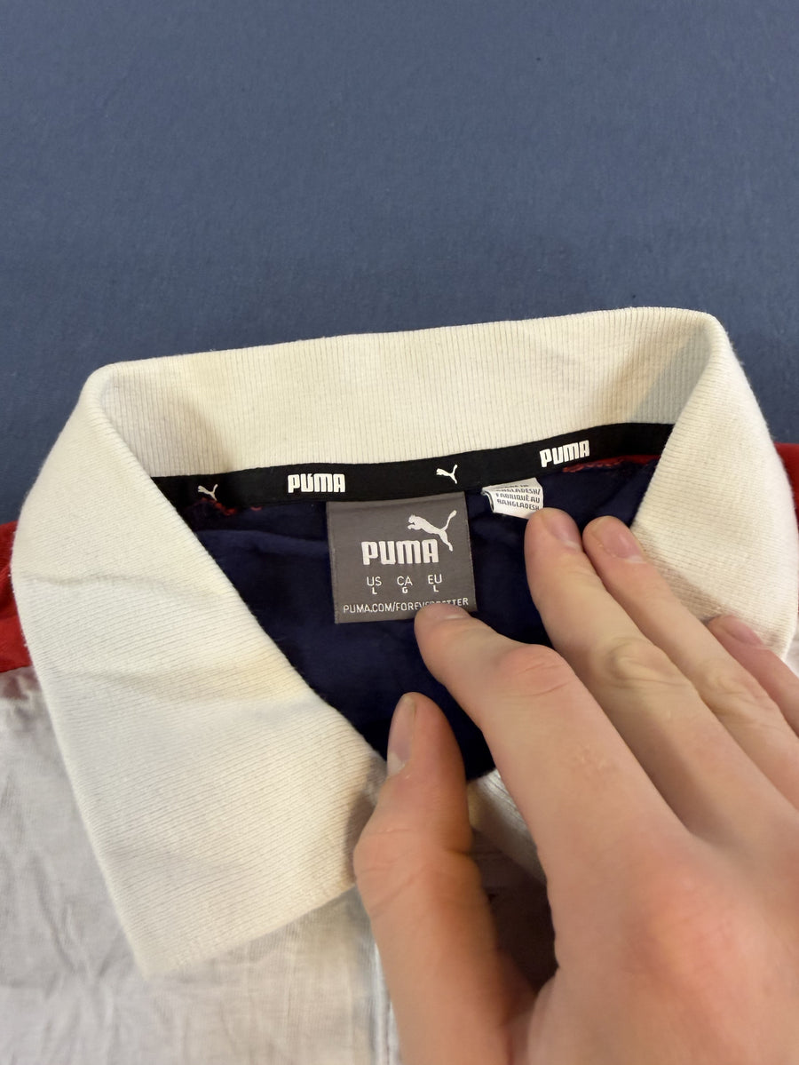 Blauwe Puma polo, heren maat L (poloshirt / piqué polo)