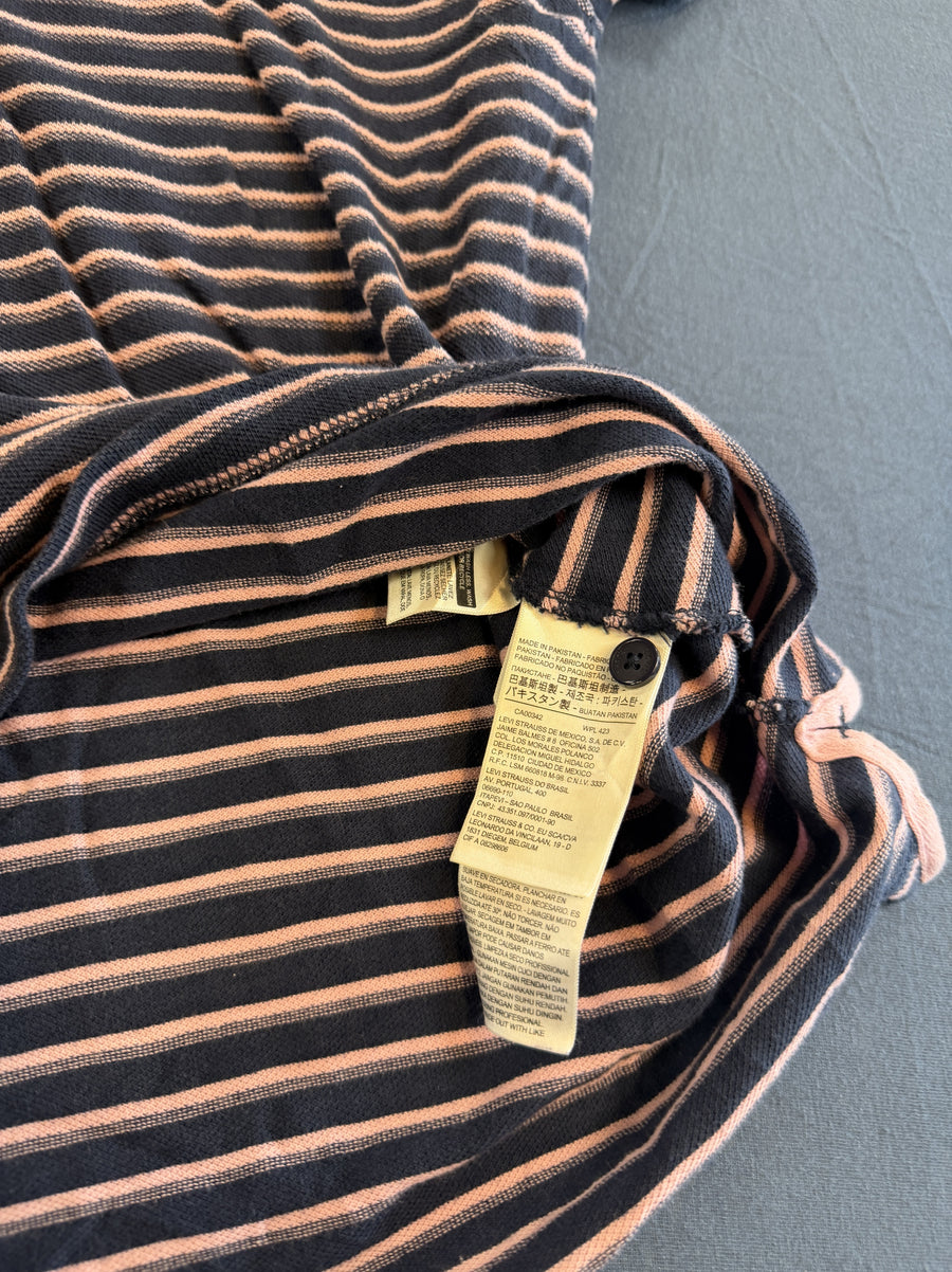 Marine-zalm gestreept Levi's shirt (poloshirt), maat L