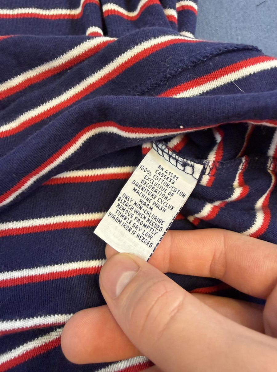 Polo Ralph Lauren zwart met streepboord – Custom Fit polo (poloshirt), maat M