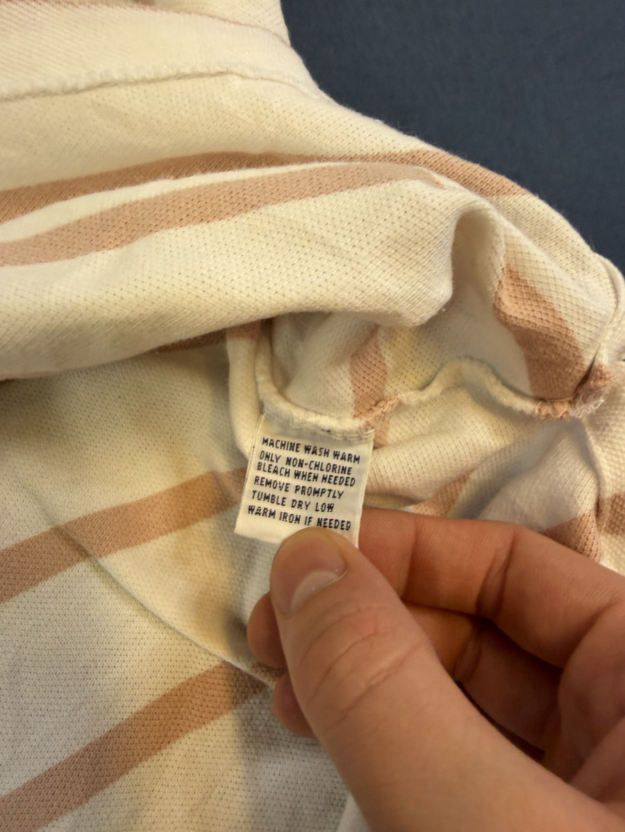Beige Ralph Lauren poloshirt met roze accentstreep, maat XXL (polo / piqué top)