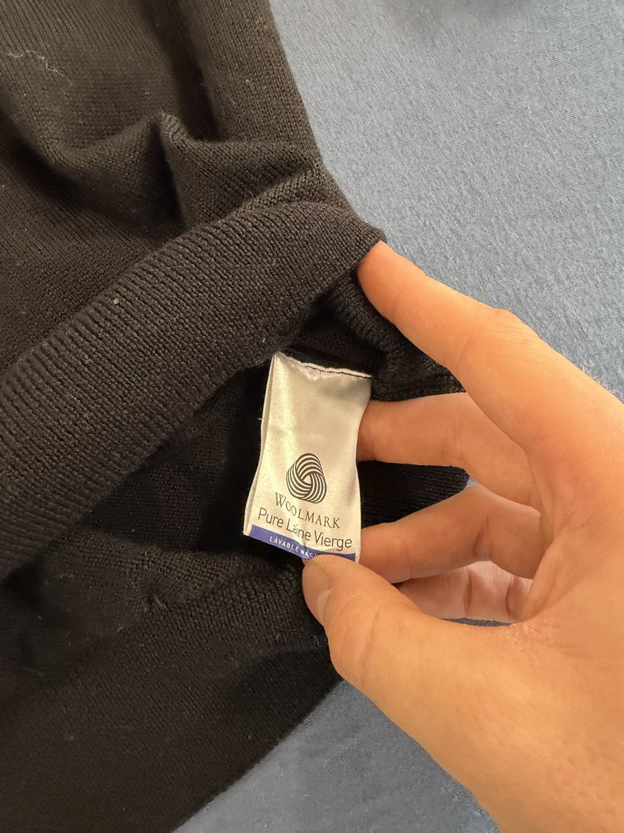 Zwarte Lacoste wollen trui maat XXL (pullover met V-hals)