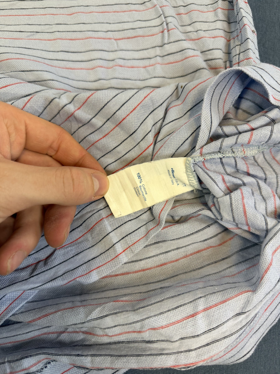 Wit gestreepte Ellesse tennispolo (sportshirt), maat S