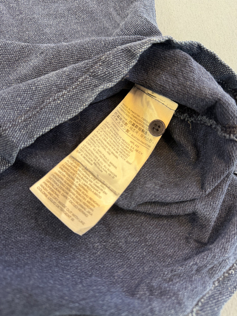 Blauw Levi's herenpolo (piqué poloshirt / denimlook) maat S met borstzak