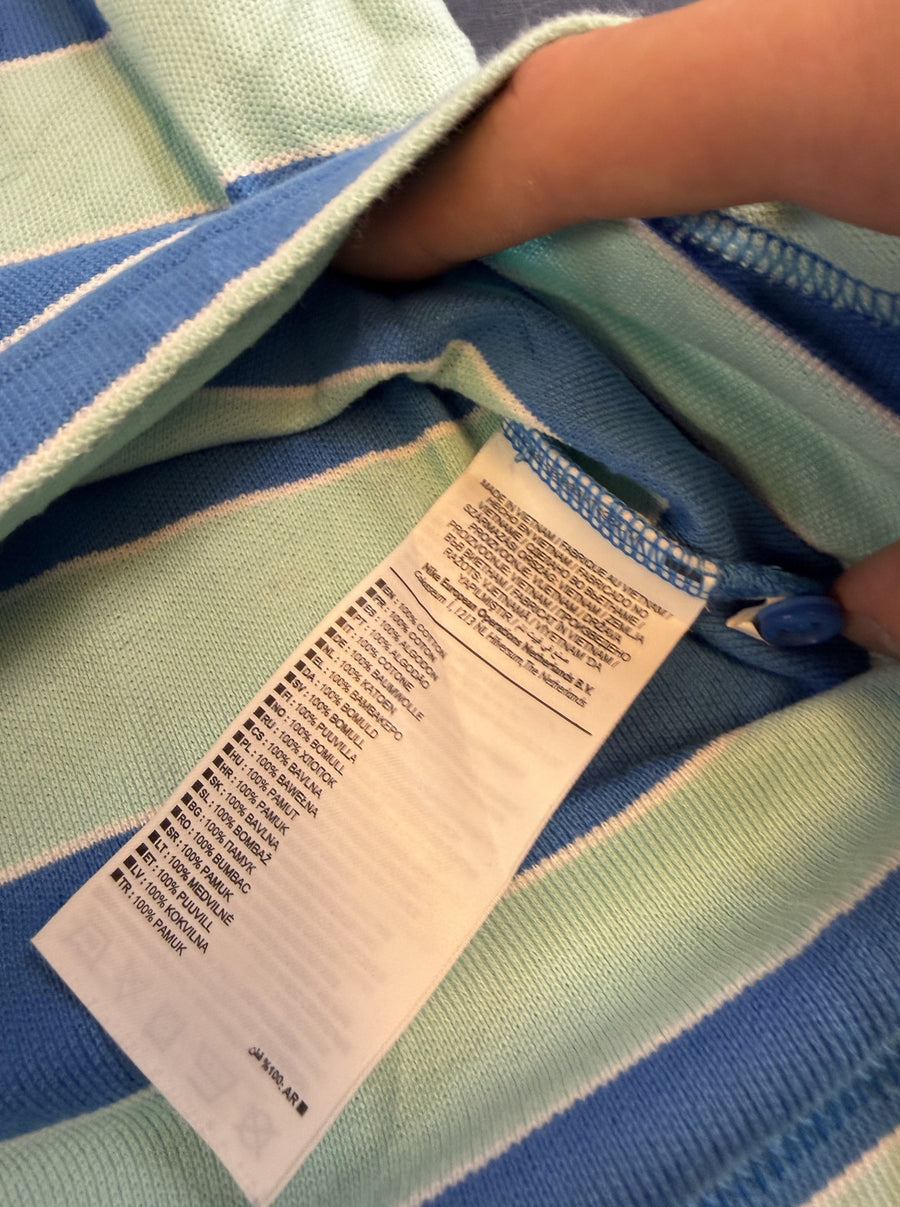 Blauw Nike piquéshirt met gele details, maat XL (poloshirt, jaren 90 vintage)