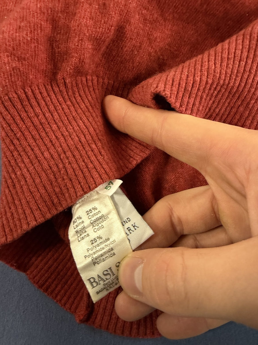 Rode Lacoste polotrui met knoopsluiting (collegetrui), maat XL