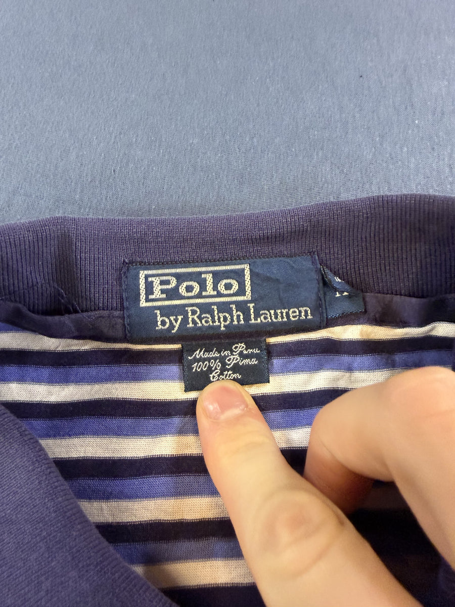 Polo Ralph Lauren polo blauw gestreept heren maat M katoen poloshirt
