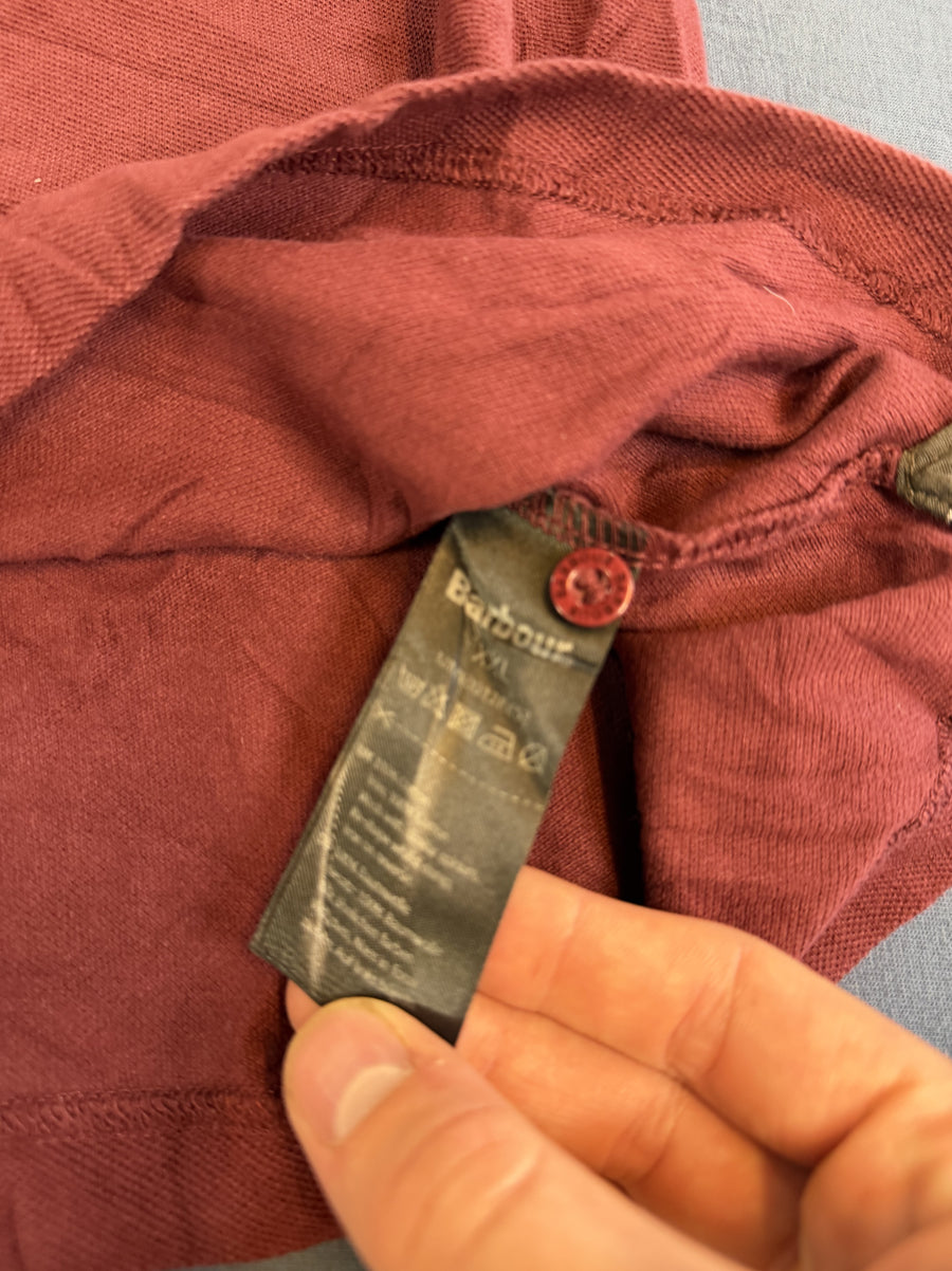 Rood Barbour poloshirt (polo) in piqué — maat XXL
