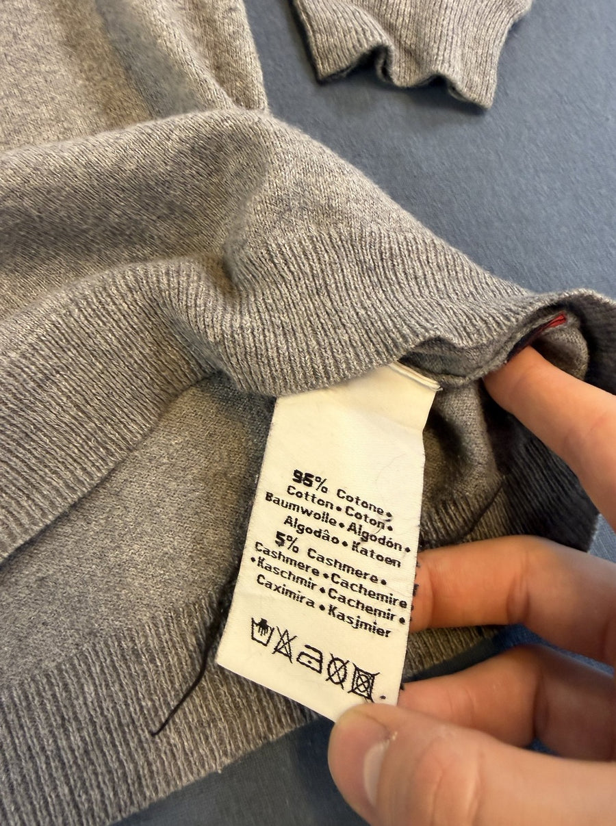 Grijs Robe di Kappa trui van kasjmier/katoen, maat L (fijngebreide pullover / sweater)