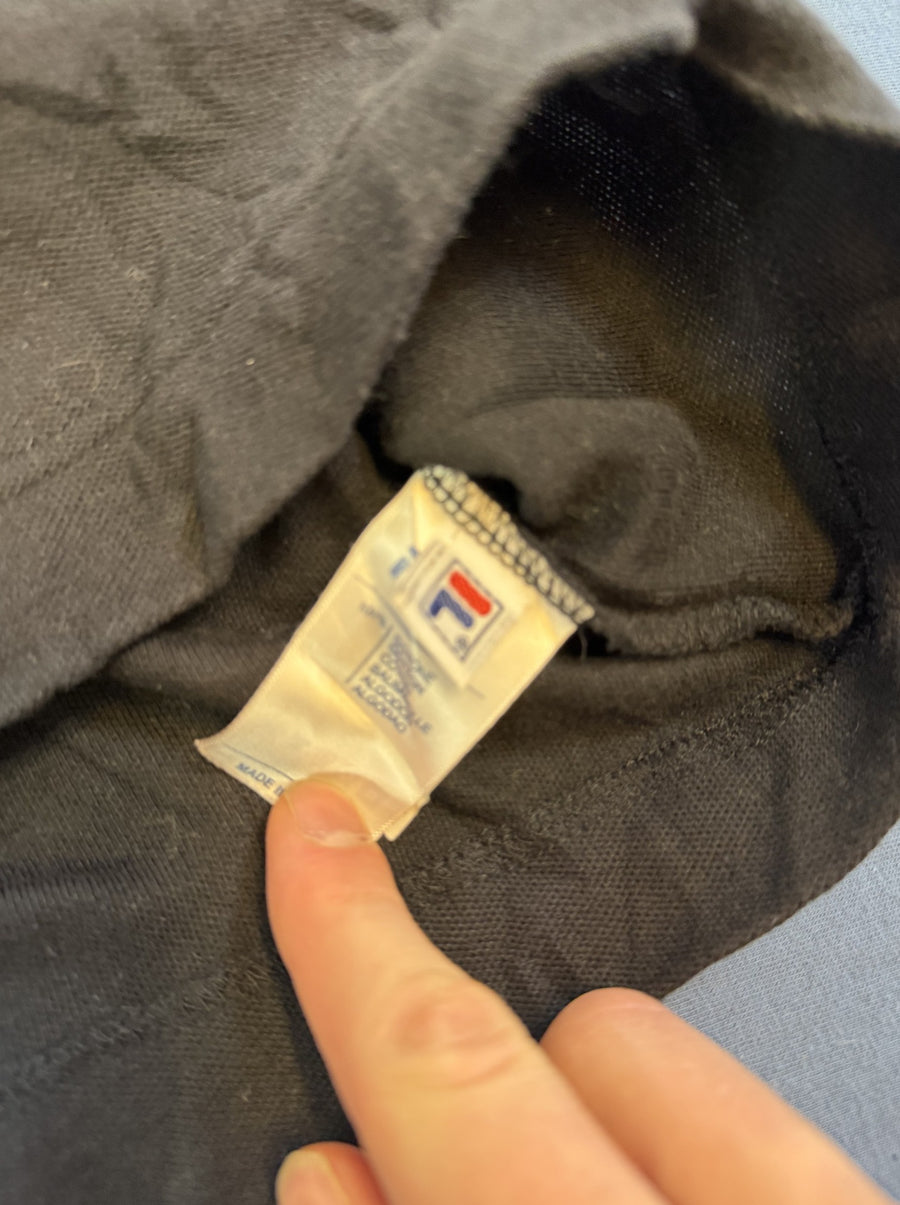 Zwart poloshirt (polo) FILA - maat S, katoen piqué, korte mouw