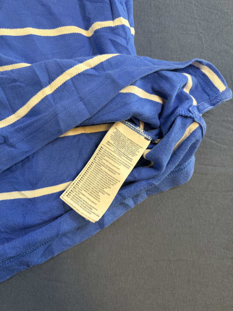 Vintage Nike Athletic Dept. gestreepte polo blauw maat M