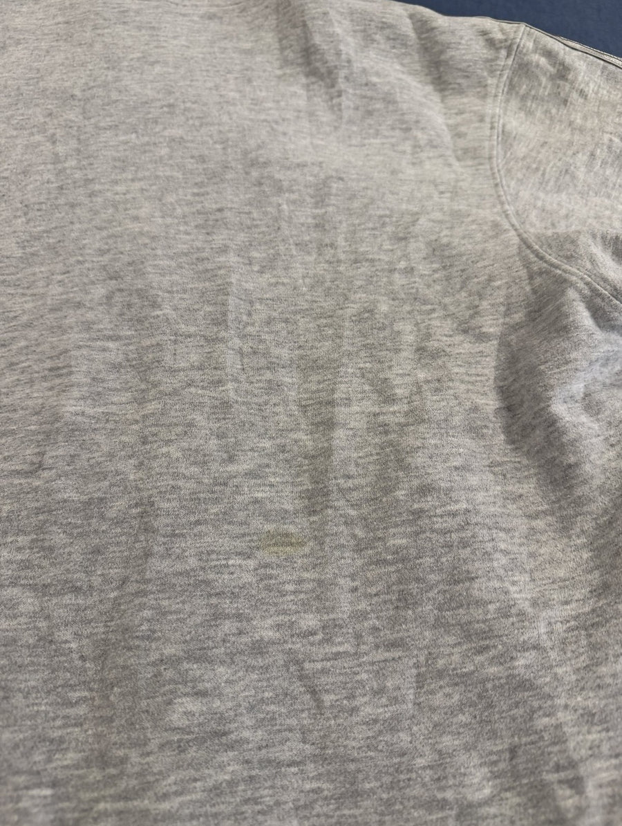 Grijze adidas fleecevest (ritshoodie/fleecetrui) met borstlogo, maat S