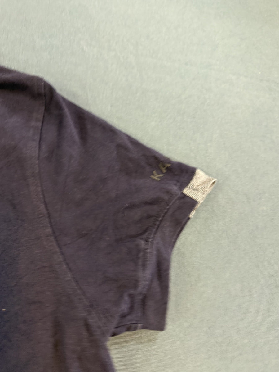 Blauwe Kangol polo maat L (poloshirt met chambray kraag en borstzak)