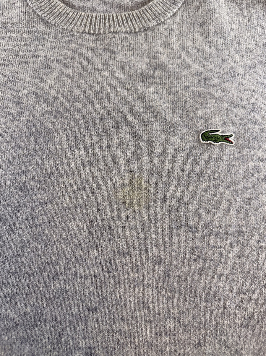 Grijs gemêleerde Lacoste heren trui, maat XXL (crewneck sweater / pullover)