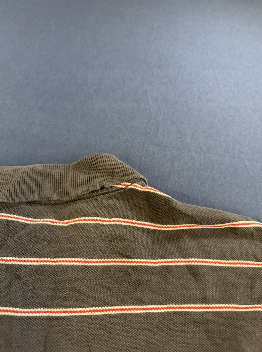 Grijs-Olijfgroen Gestreepte Polo Ralph Lauren (Poloshirt / Pique Shirt) Maat XXL