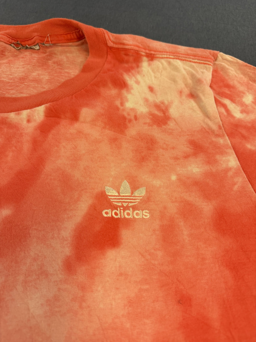 Rood adidas T-shirt met tie-dye print (shirt / tee), heren maat L