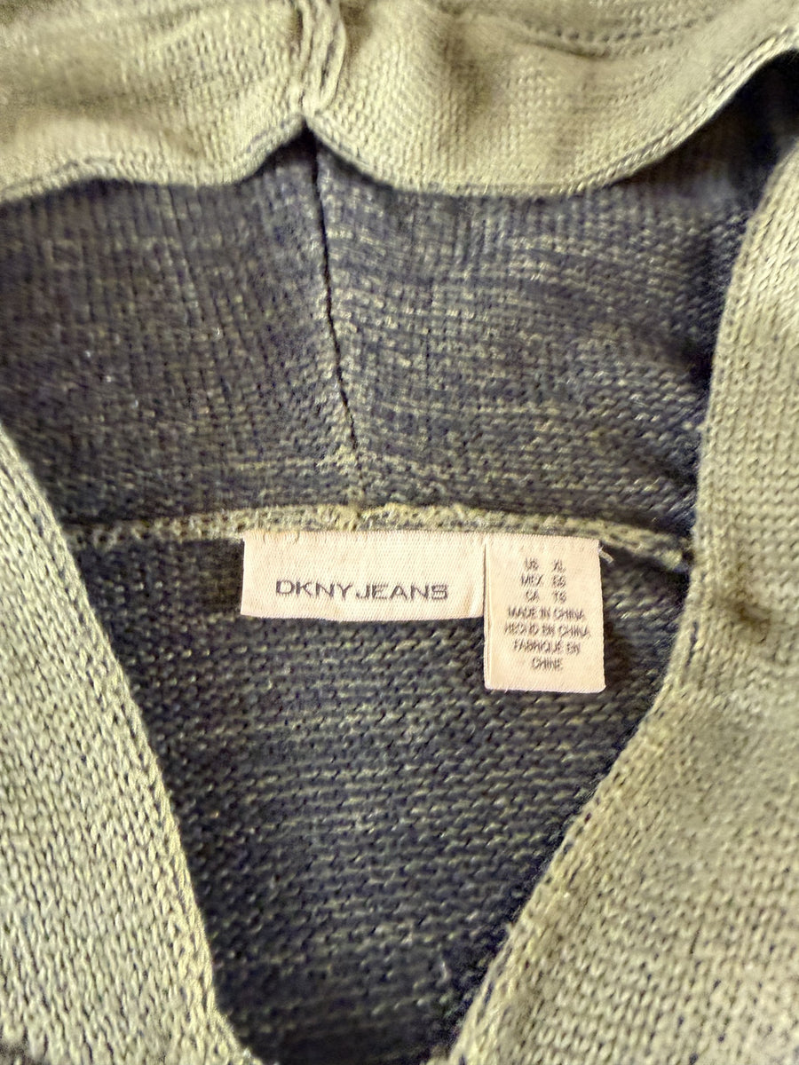 DKNY Jeans hoodie met rits groen heren maat XL sweatvest ritsvest