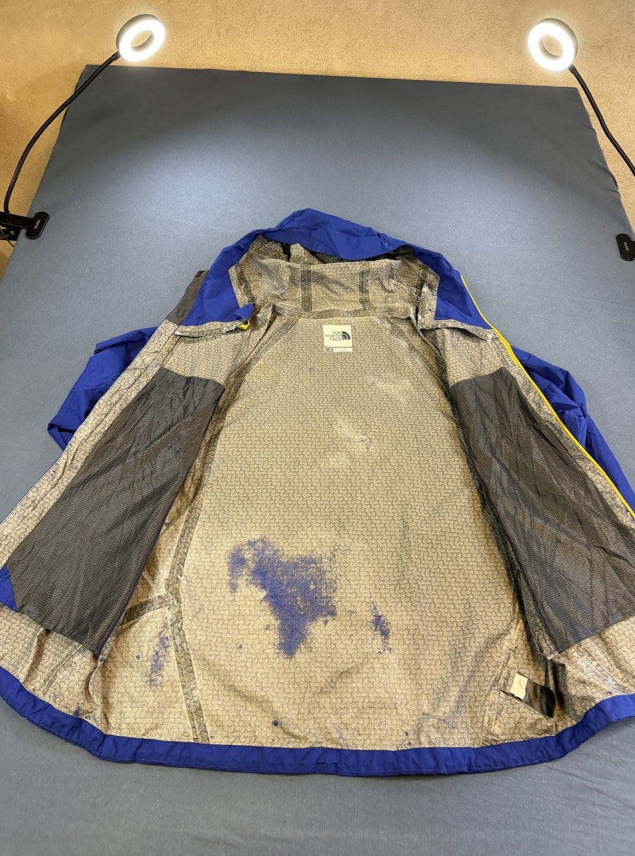 Blauwe The North Face regenjas, maat L (shell jas / windjak)