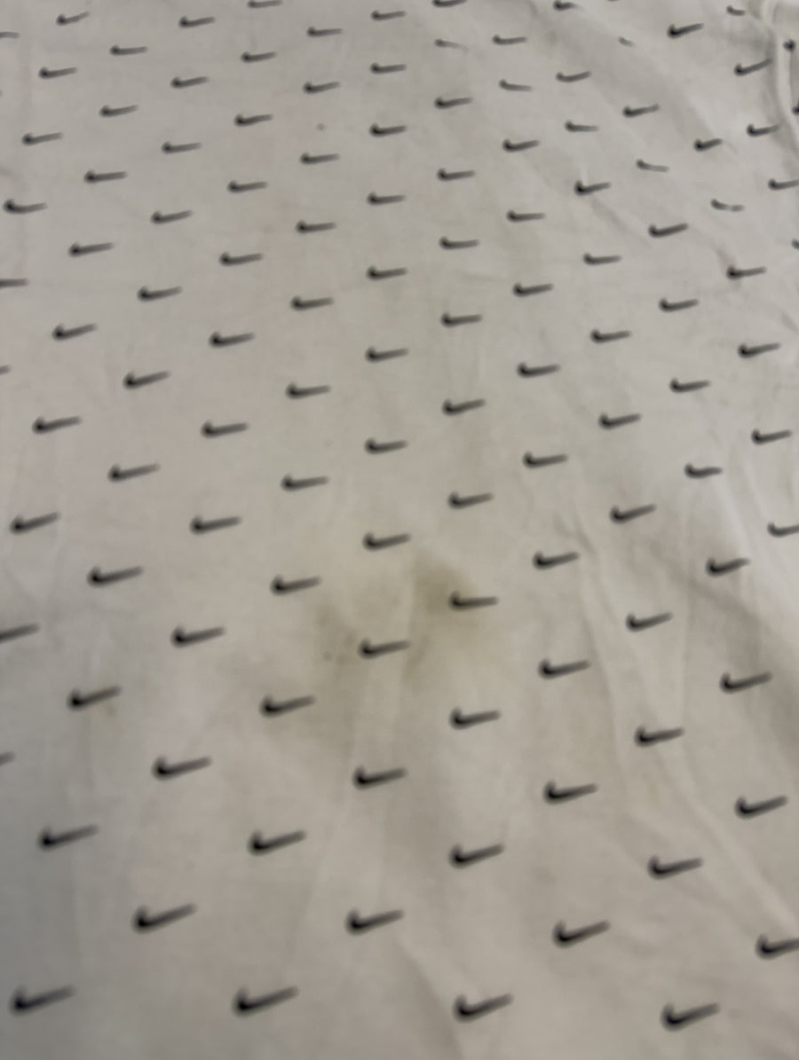 Witte Nike hoodie met mini-swoosh print, heren maat L (capuchontrui)
