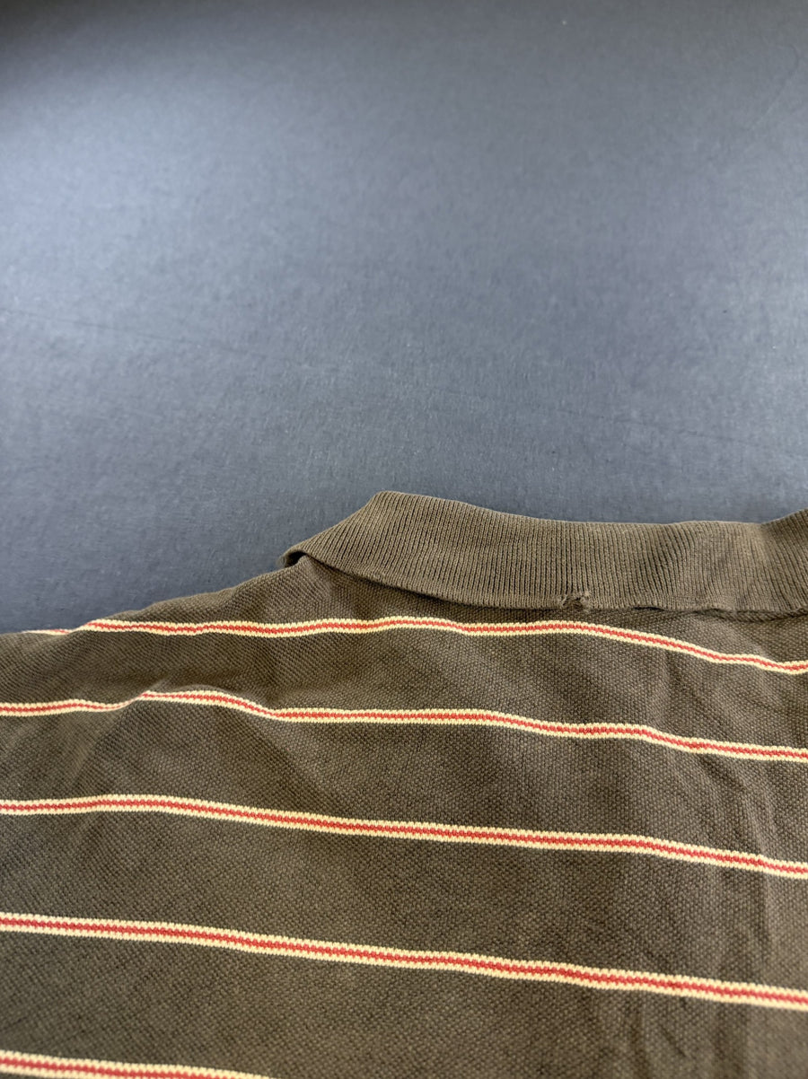 Grijs-Olijfgroen Gestreepte Polo Ralph Lauren (Poloshirt / Pique Shirt) Maat XXL