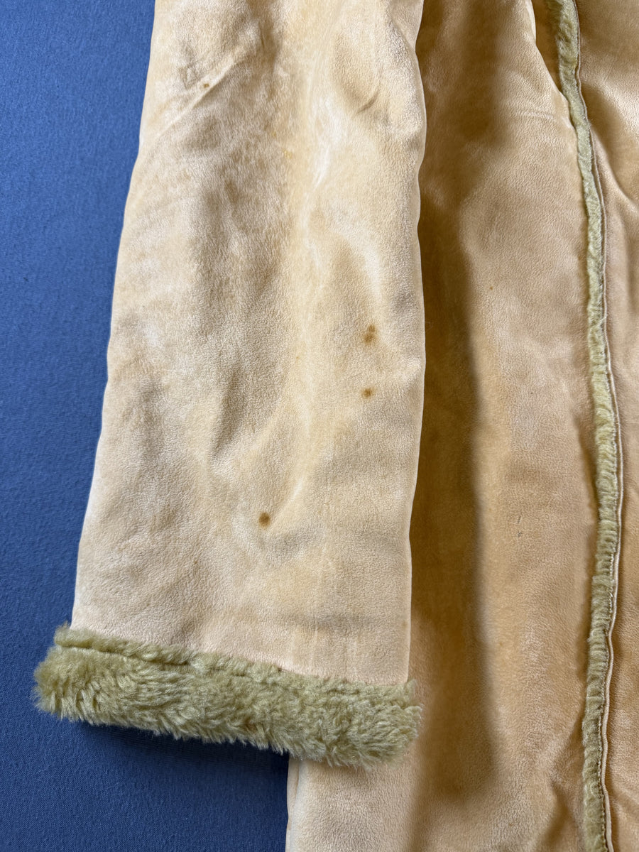 Beige lammy coat maat M (Afghaanse jas / shearling-jas), Vintage Dressing