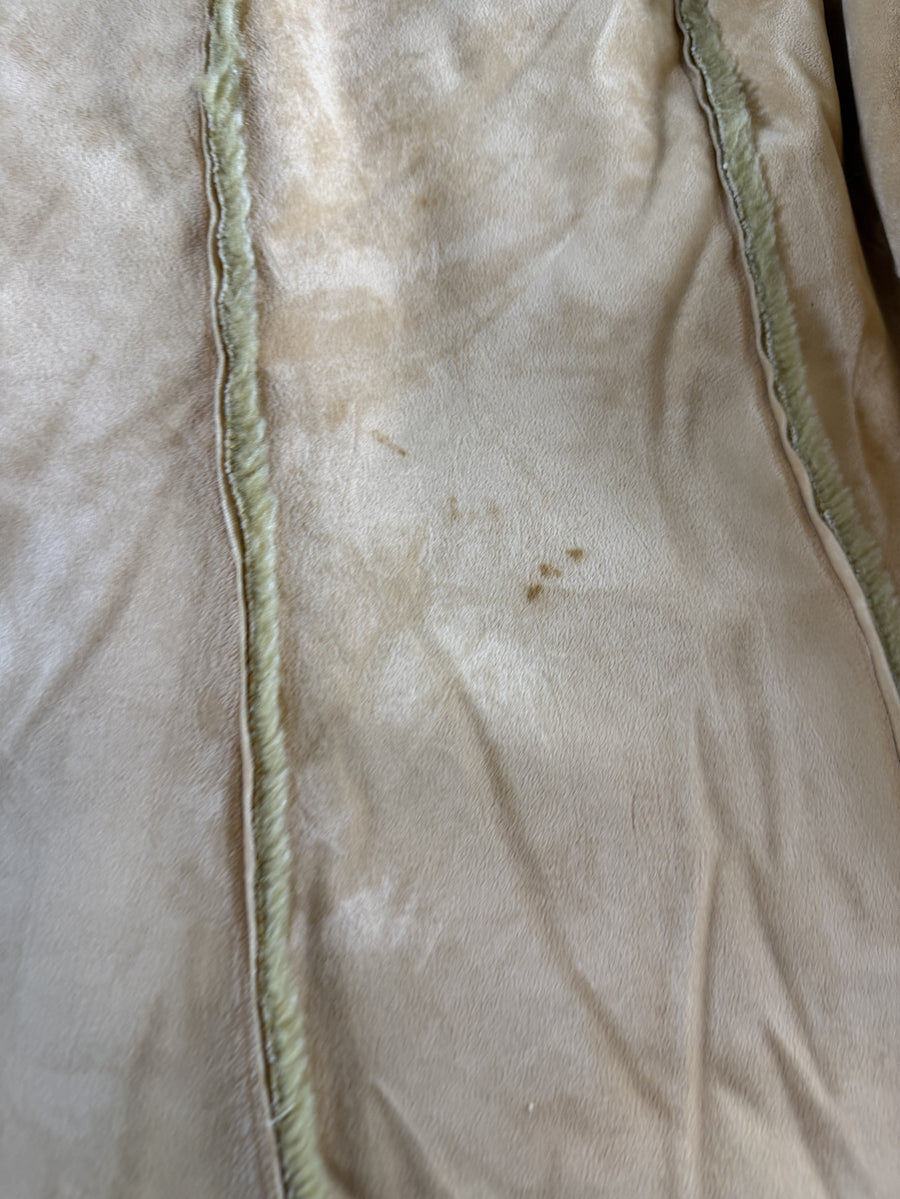 Beige lammy coat maat M (Afghaanse jas / shearling-jas), Vintage Dressing