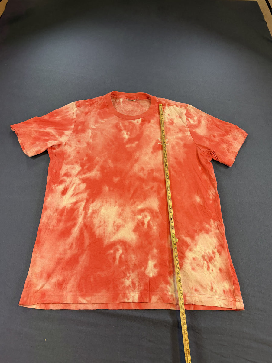 Rood adidas T-shirt met tie-dye print (shirt / tee), heren maat L