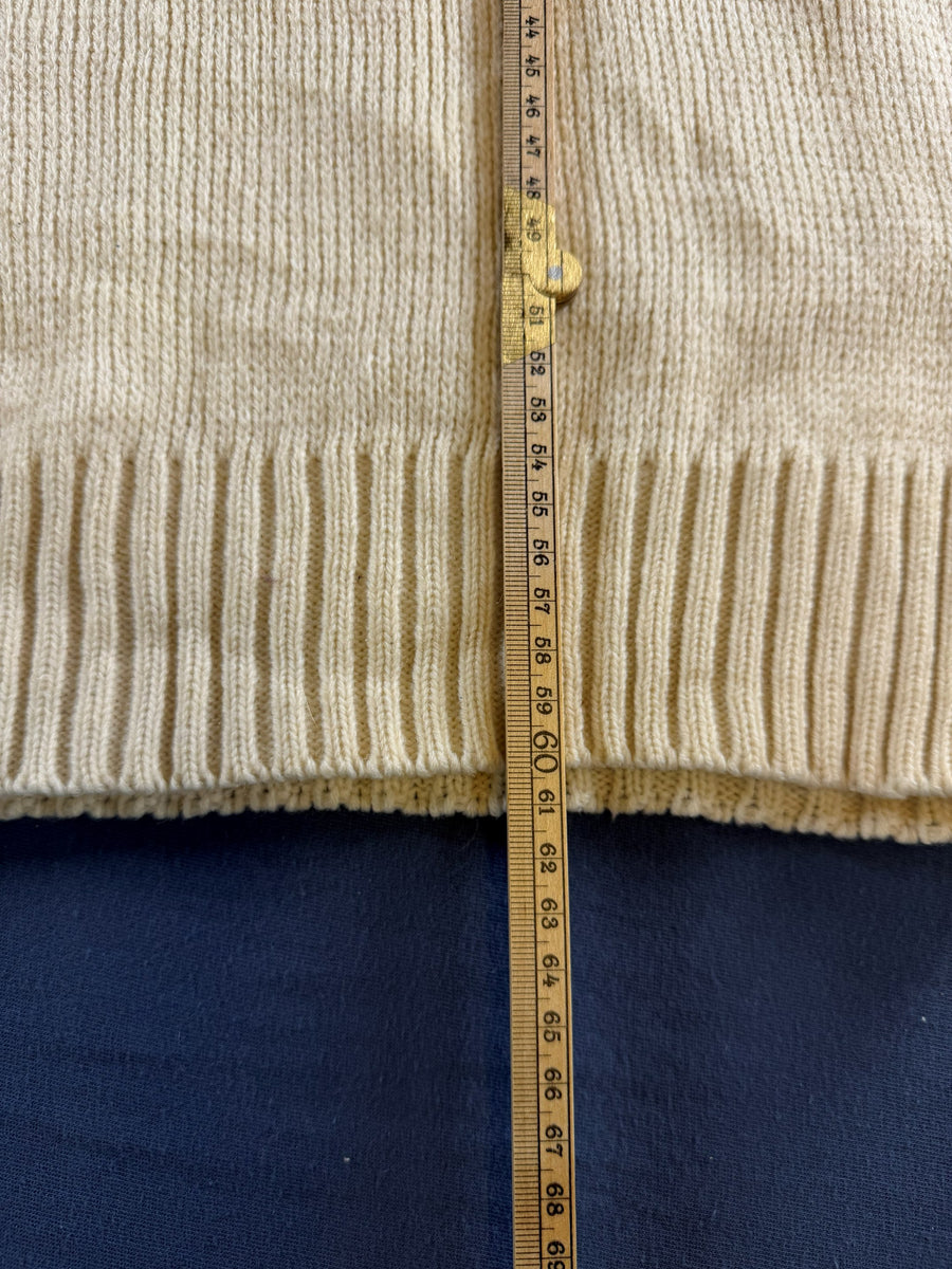 Cliff Engle Ltd trui beige print heren maat S wol sweater pullover gebreid