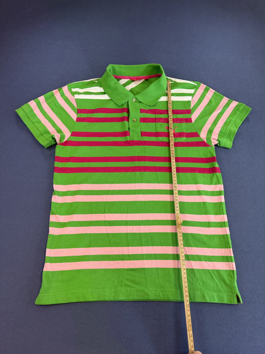 Groen gestreepte Puma polo (poloshirt / pique shirt), heren maat M