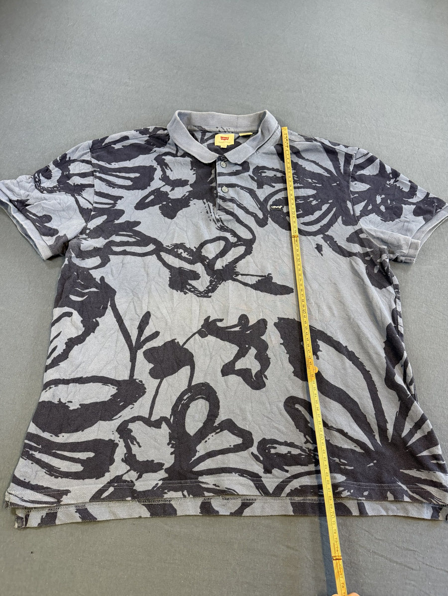 Blauwe Levi's polo (poloshirt) XXL met gave bloemenprint
