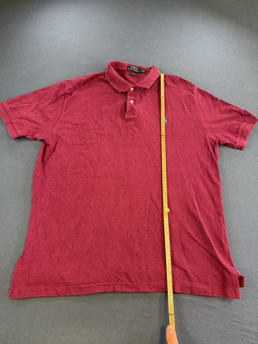 Kersenrood Polo Ralph Lauren piqué poloshirt (polo), maat L