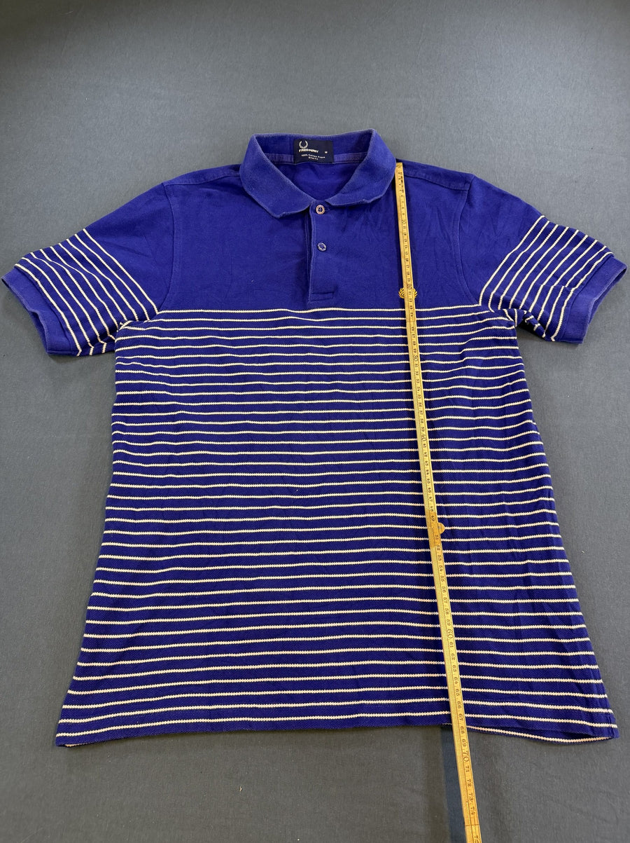 Blauw gestreept Fred Perry polo maat M (poloshirt)