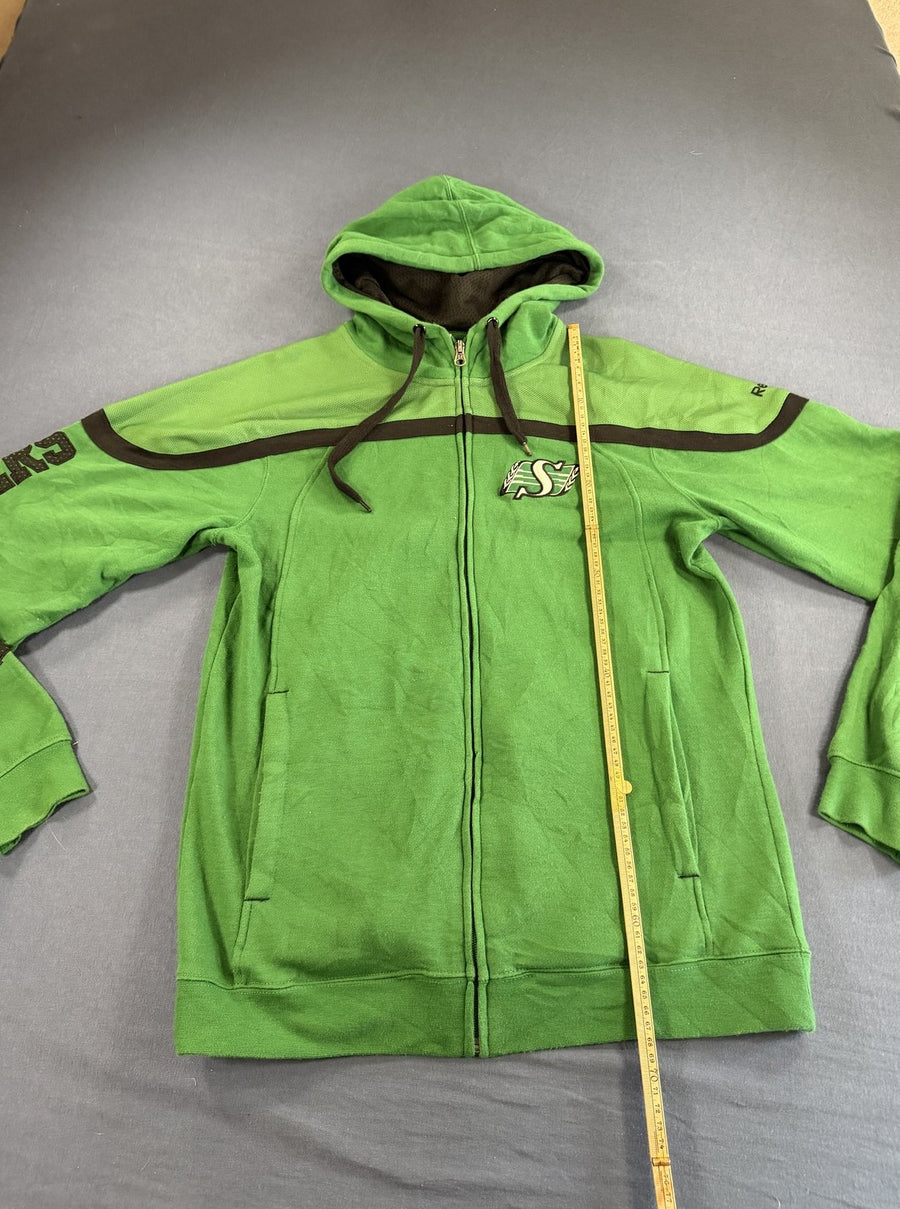 Groen Reebok ritsvest met CFL-clublogo (fleecevest), maat S