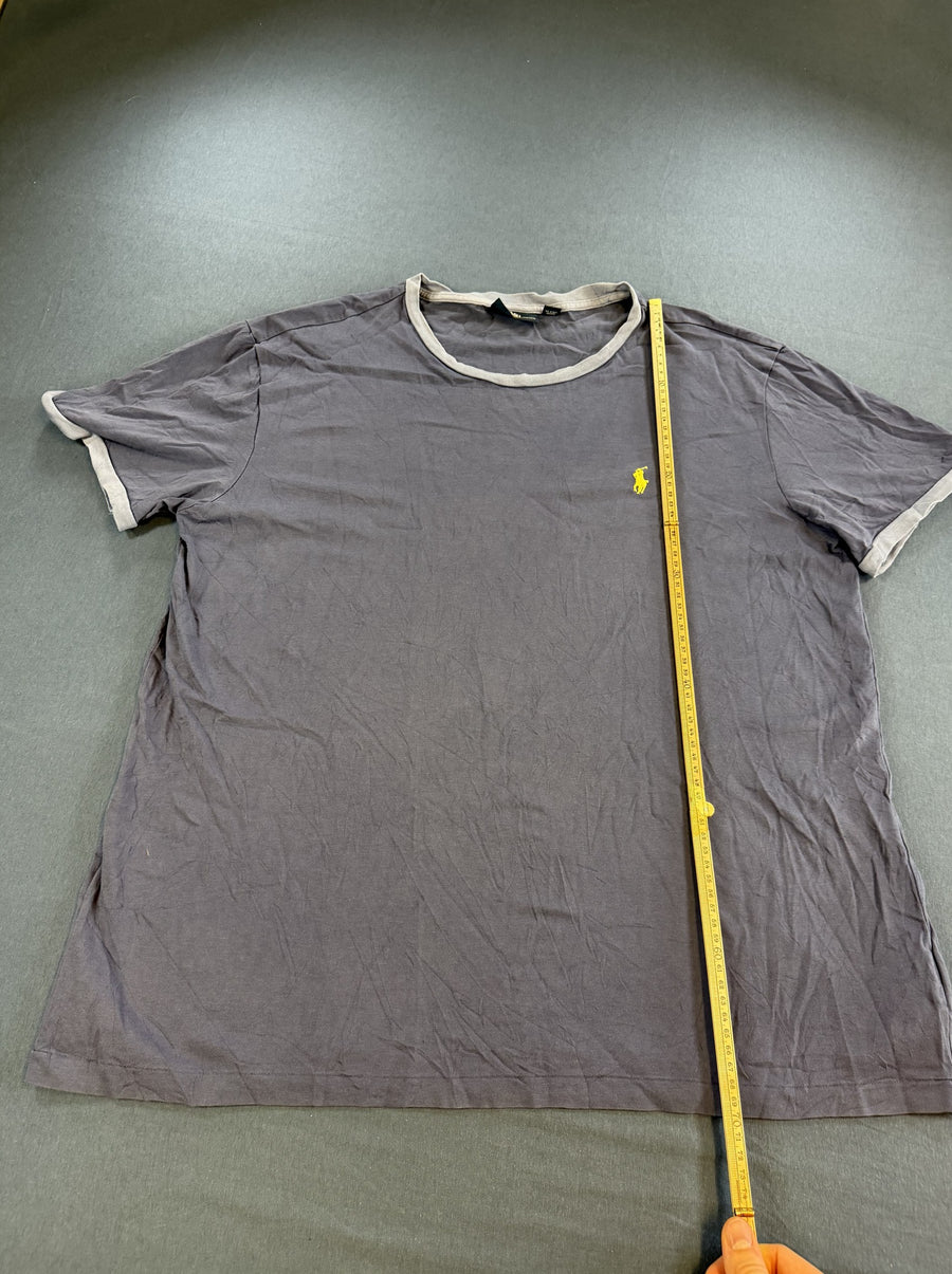 Blauwe Polo Ralph Lauren tee (ringer t-shirt / basic shirt) maat M
