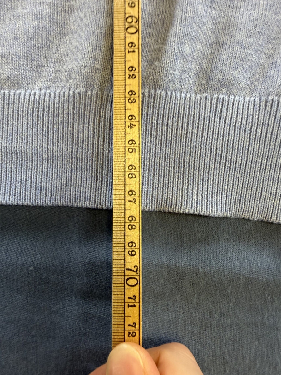 Blauwe Lacoste pullover (trui) van wol - heren maat L, ronde hals