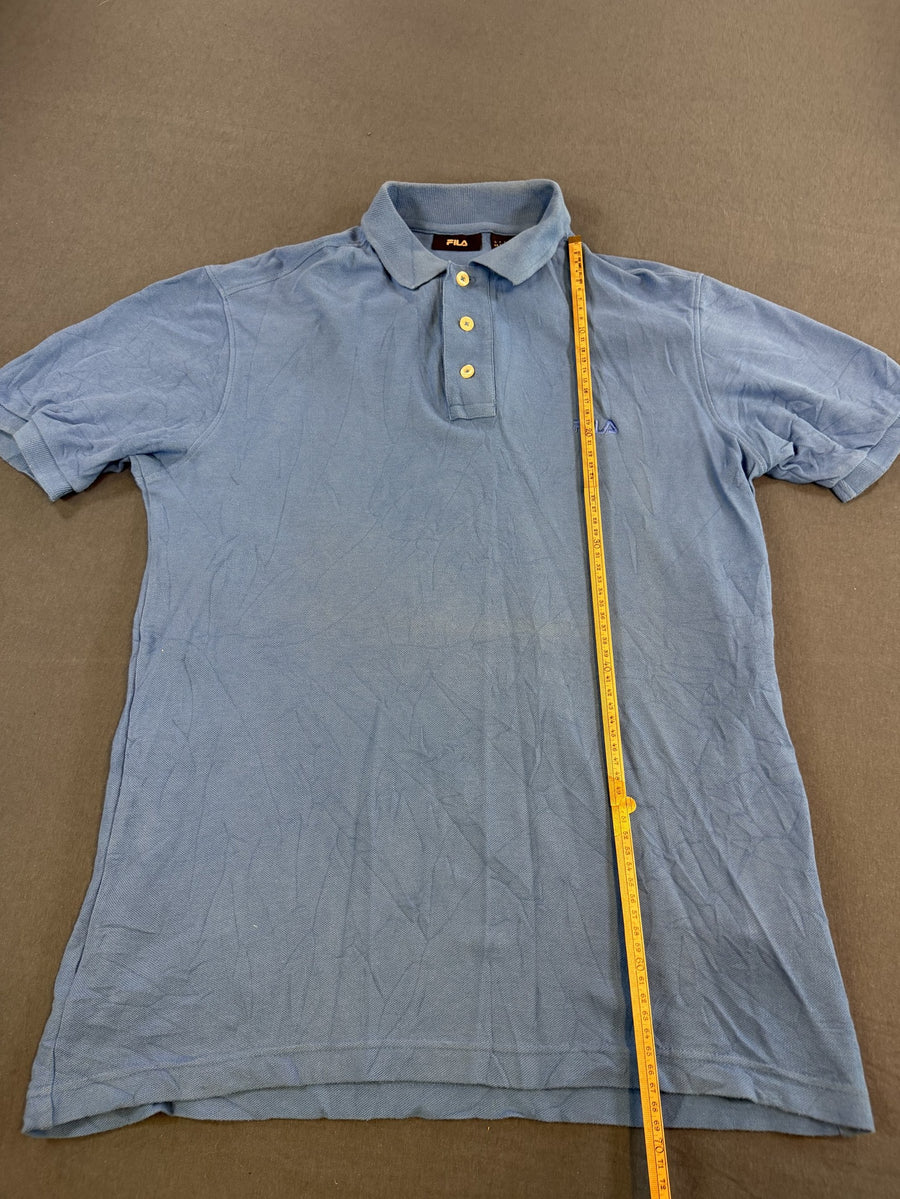 Blauwe polo van FILA (poloshirt), heren maat S, piqué katoen