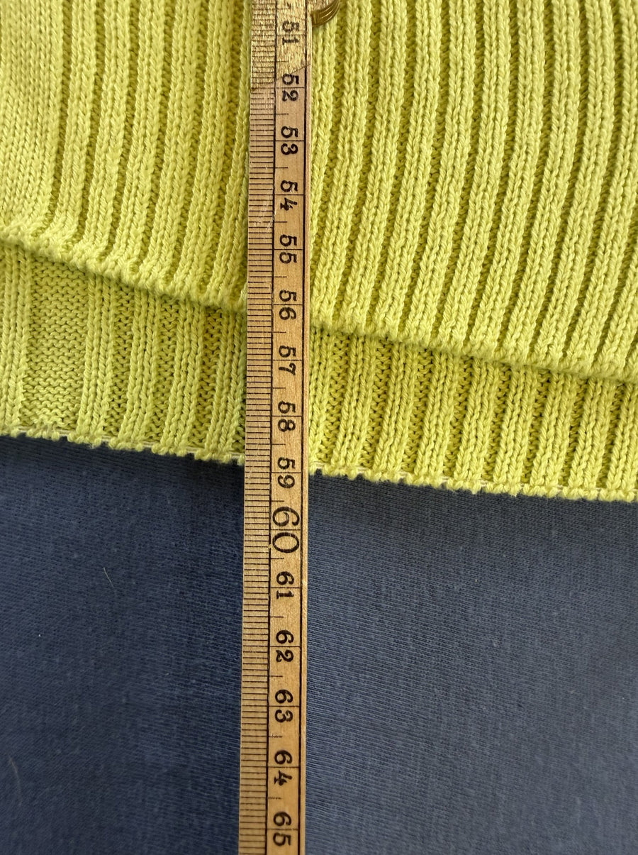 Geel Lacoste ribtrui met V-hals (pullover / sweater), maat XL