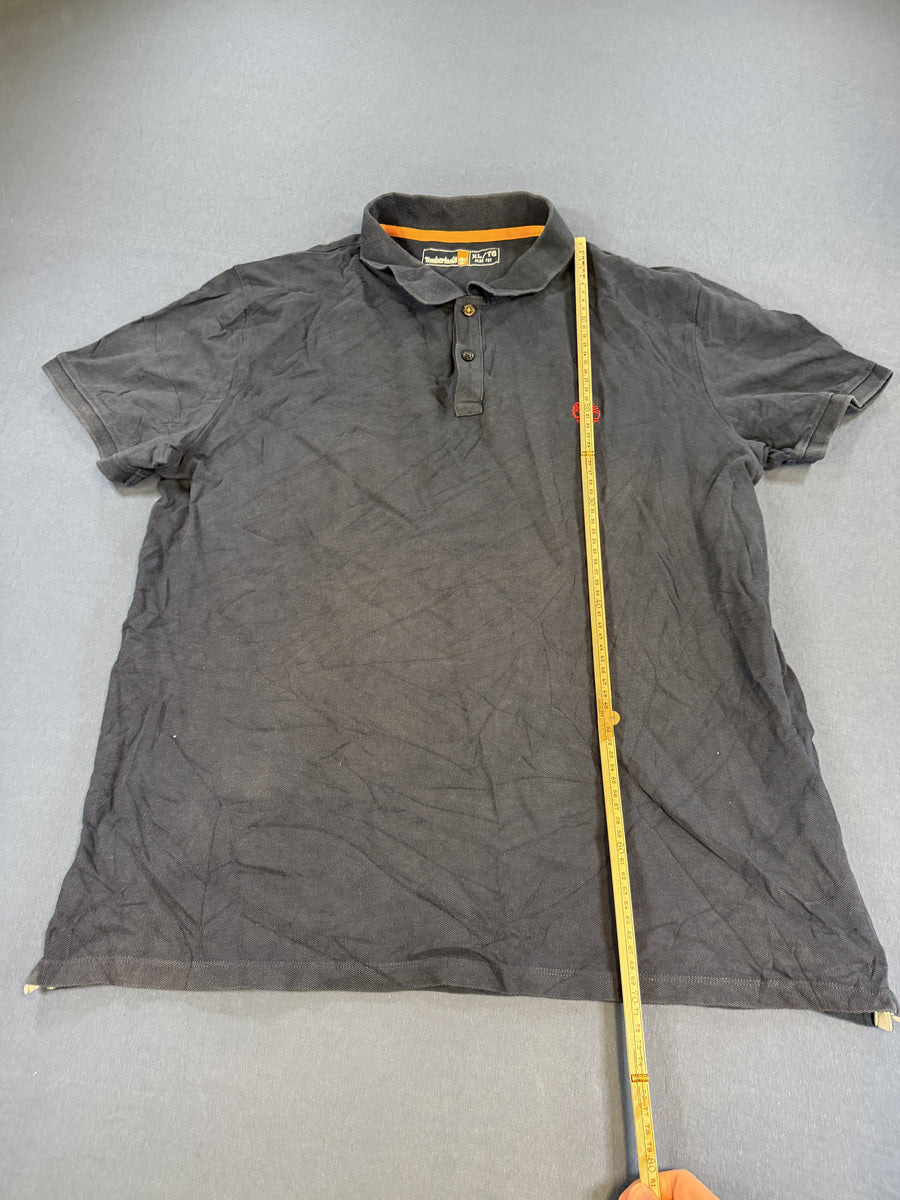 Blauwe polo met oranje kraagaccent (poloshirt) van Timberland, maat XL