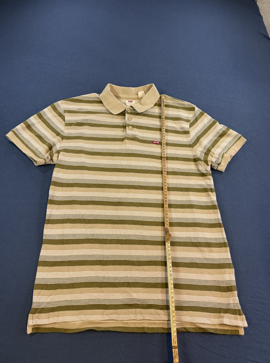 Zand-olijf Levi's piqué poloshirt (polohemd), maat M