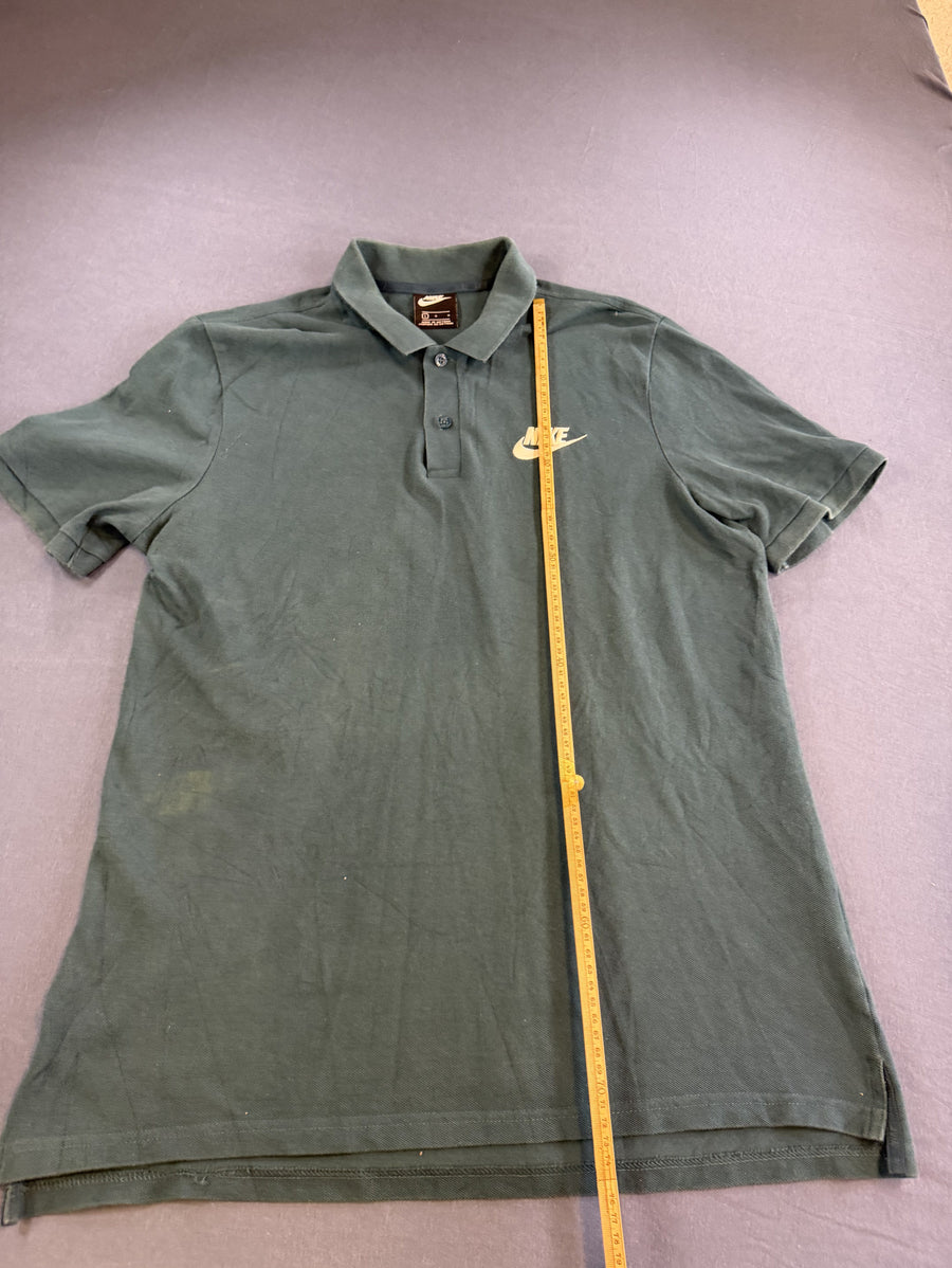 Donkergroene herenpolo van Nike (piquéshirt), maat L met swoosh-logo